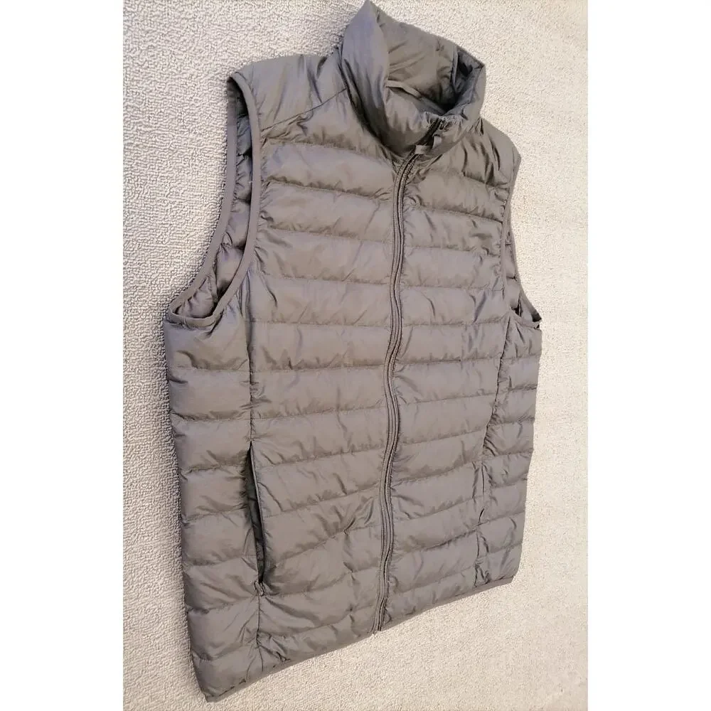 UNIQLO Small Female Grey Ultra Lightweight Full Zip Puffer Vest Fall Sporty - Picture 6 of 9
